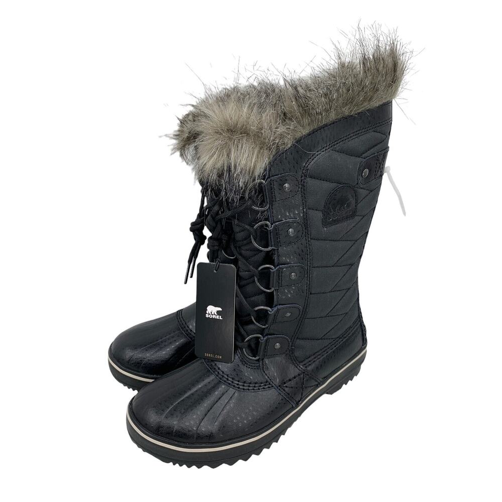 Sorel Tofino II Faux Fur Lined Waterproof Boots size 6.5 Black